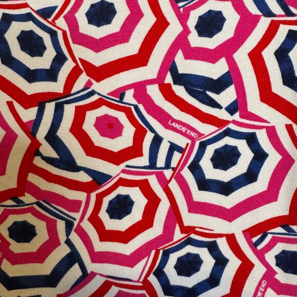 Lands End Plus Size 1X Twist Front Fir & Flare Umbrella Print Cap Sleeve Dress - Picture 7 of 9